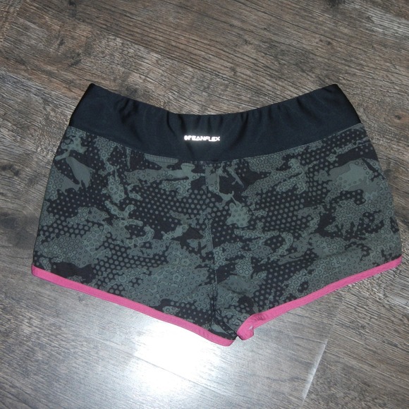 OceanFlex Running Shorts Camo Print Athletic Pink Trim Activewear M - Picture 4 of 5